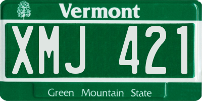 VT license plate XMJ421
