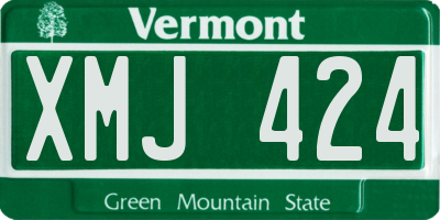 VT license plate XMJ424