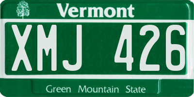 VT license plate XMJ426
