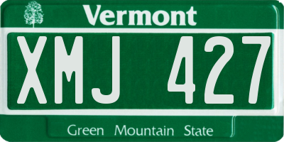VT license plate XMJ427