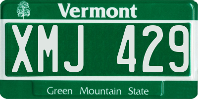 VT license plate XMJ429