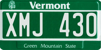 VT license plate XMJ430