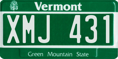 VT license plate XMJ431
