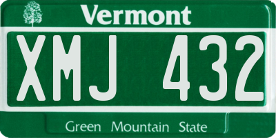 VT license plate XMJ432