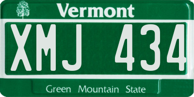 VT license plate XMJ434