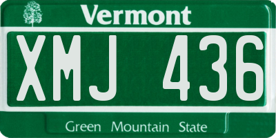 VT license plate XMJ436