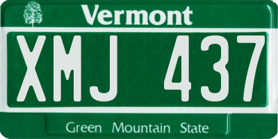 VT license plate XMJ437
