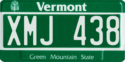 VT license plate XMJ438