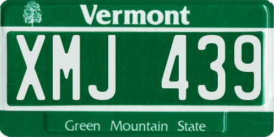 VT license plate XMJ439