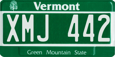VT license plate XMJ442