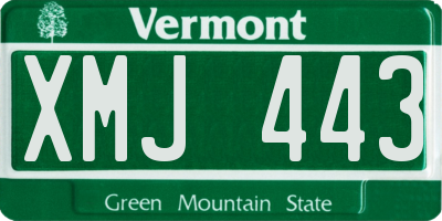 VT license plate XMJ443