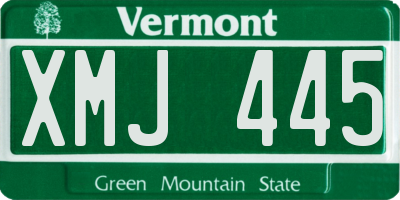 VT license plate XMJ445