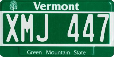 VT license plate XMJ447
