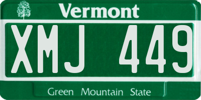 VT license plate XMJ449
