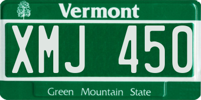 VT license plate XMJ450