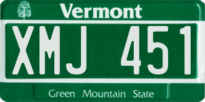VT license plate XMJ451