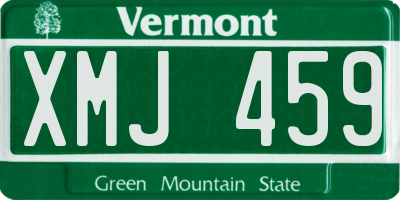 VT license plate XMJ459