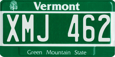 VT license plate XMJ462