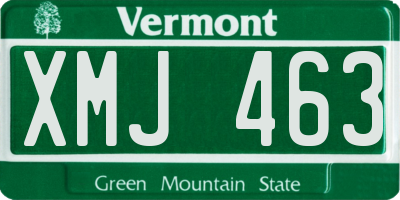 VT license plate XMJ463