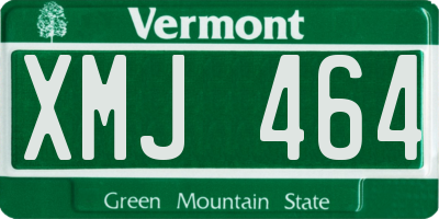 VT license plate XMJ464