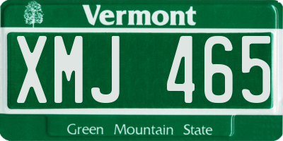 VT license plate XMJ465