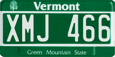 VT license plate XMJ466