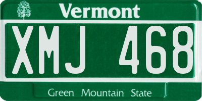 VT license plate XMJ468