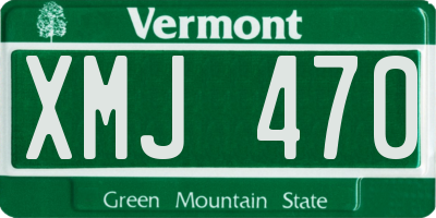 VT license plate XMJ470