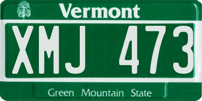 VT license plate XMJ473