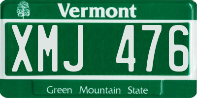 VT license plate XMJ476