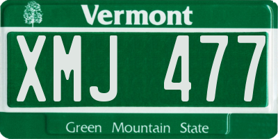 VT license plate XMJ477