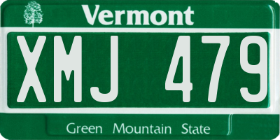 VT license plate XMJ479