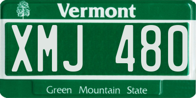 VT license plate XMJ480