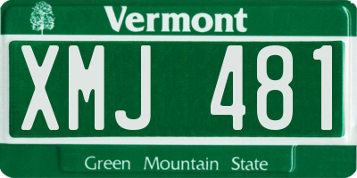 VT license plate XMJ481
