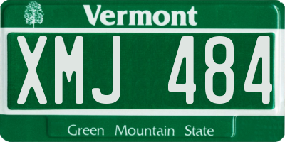VT license plate XMJ484