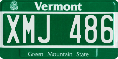 VT license plate XMJ486