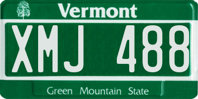 VT license plate XMJ488