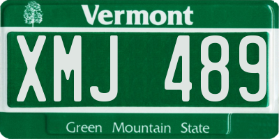 VT license plate XMJ489