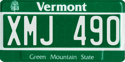 VT license plate XMJ490