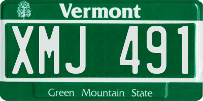 VT license plate XMJ491