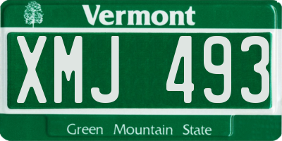 VT license plate XMJ493