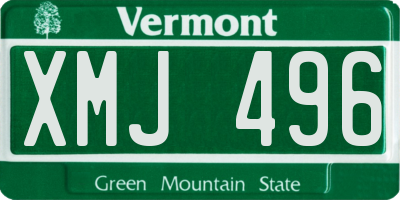 VT license plate XMJ496