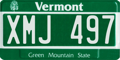 VT license plate XMJ497