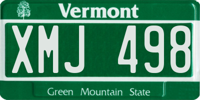 VT license plate XMJ498