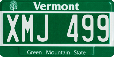VT license plate XMJ499