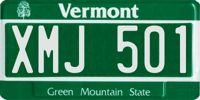 VT license plate XMJ501