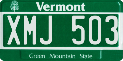 VT license plate XMJ503