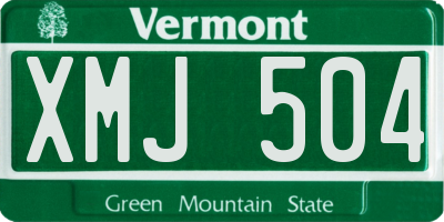 VT license plate XMJ504