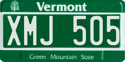 VT license plate XMJ505