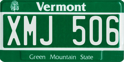VT license plate XMJ506